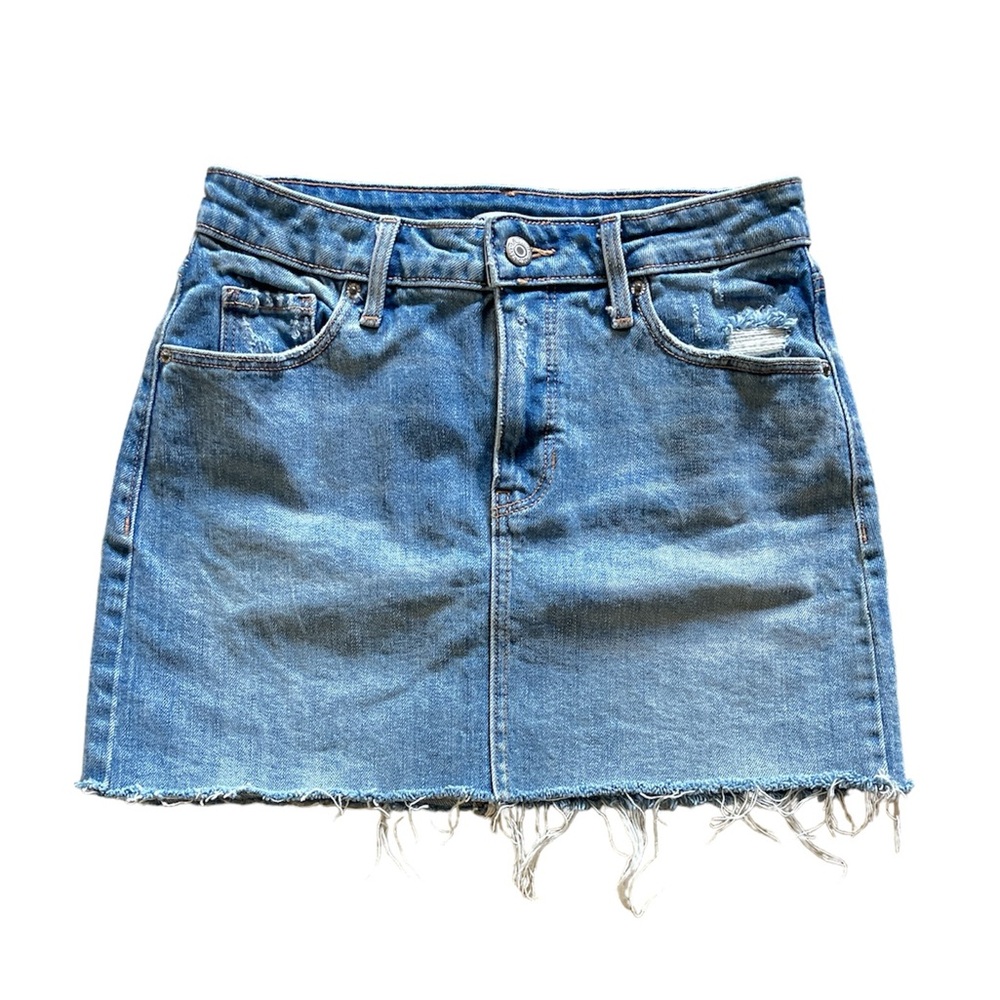 Vintage Old Navy Upcycled Raw Hem Denim Mini Skirt